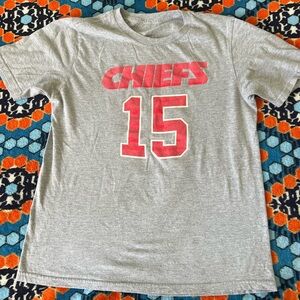 NFL Kansas City Chiefs Big Boys Cotton Mahomes 15 Gray Tee